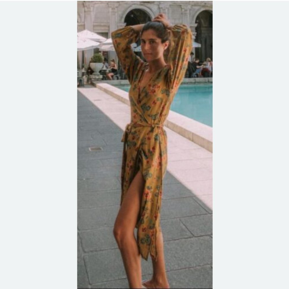 🔥Sales Faithfull The Brand X Anthropologie Le Figuaro Floral Wrap Dress Size XS